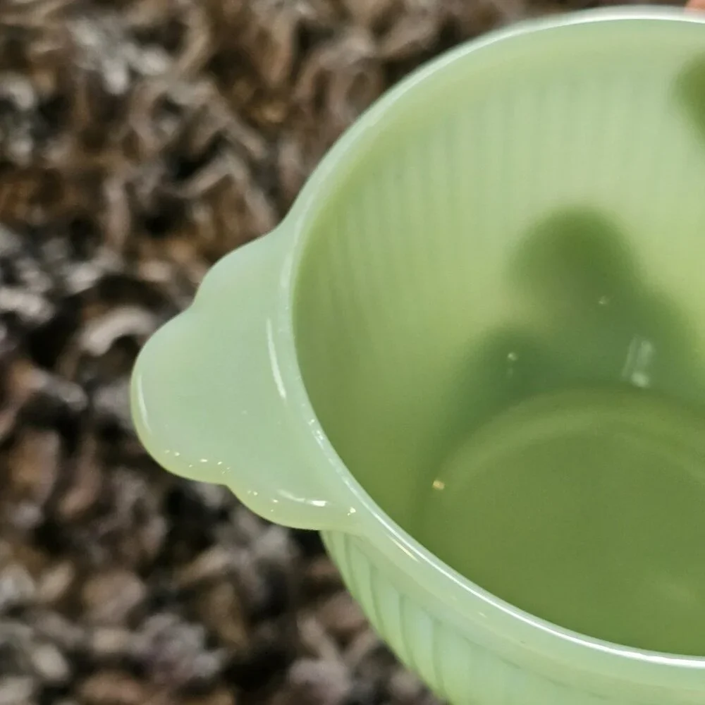 Jadeite Jadite Unmarked Jane Ray Creamer and Sugar‎ Green Retro Missing Lid